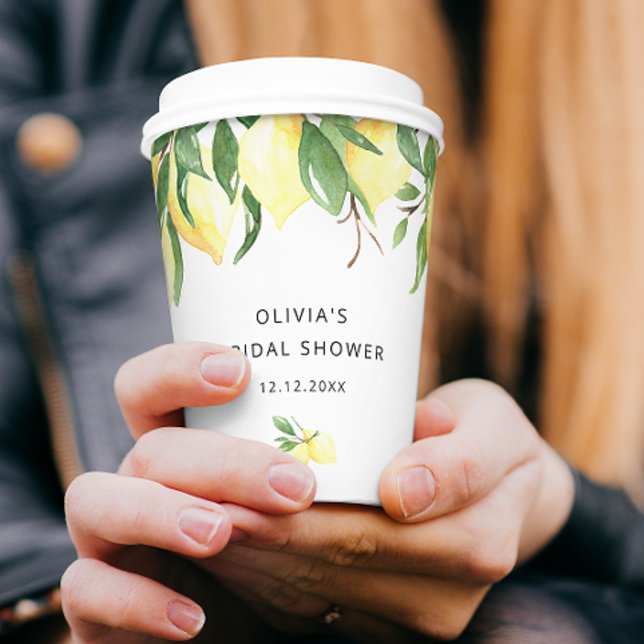 She Found Her Main Squeeze Chic Bridal Shower Paper Cups (Creator Uploaded)