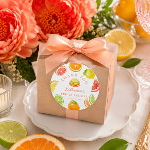 She Found Her Main Squeeze Citrus Bridal Shower Classic Round Sticker