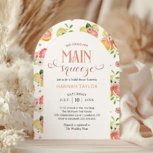 She Found Her Main Squeeze Citrus Bridal Shower Invitation