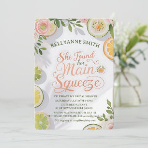 She Found Her Main Squeeze Citrus Bridal Shower Invitation