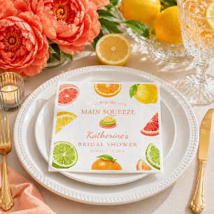 She Found Her Main Squeeze Citrus Bridal Shower Napkin