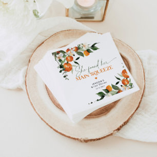 She found her main squeeze citrus bridal shower napkin