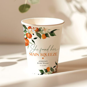 She found her main squeeze citrus bridal shower paper cups