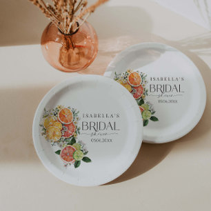 She Found Her Main Squeeze Citrus Bridal Shower Paper Plate