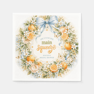 She Found Her Main Squeeze Citrus Orange Bridal Napkin