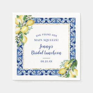 She Found Her Main Squeeze Lemon Bridal Luncheon Napkin