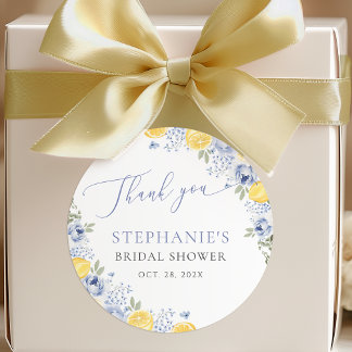 She Found Her Main Squeeze Lemon Bridal Shower Classic Round Sticker