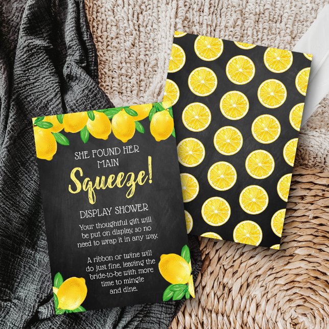 She Found Her Main Squeeze Lemon Bridal Shower Enclosure Card (Creator Uploaded)