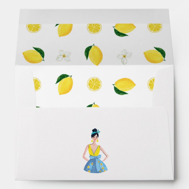 She Found Her Main Squeeze Lemon Bridal Shower Envelope (Back (Bottom))
