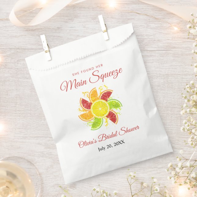 She Found Her Main Squeeze Lemon Bridal Shower  Favour Bags (Clipped)