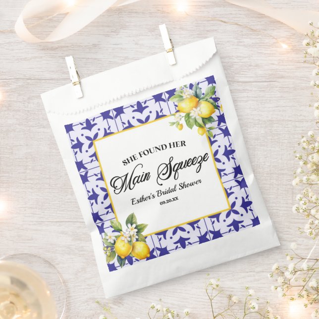 She Found Her Main Squeeze Lemon Bridal Shower Favour Bags (Clipped)
