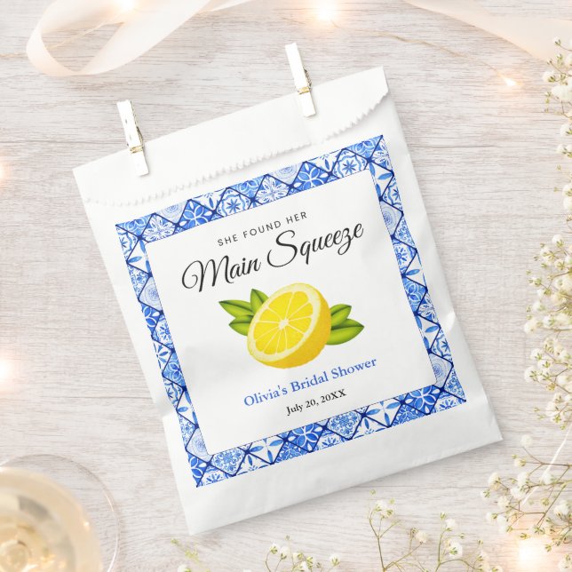 She Found Her Main Squeeze Lemon Bridal Shower Favour Bags (Clipped)