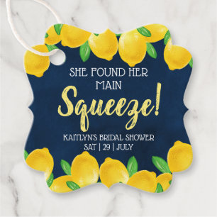 She Found Her Main Squeeze Lemon Bridal Shower Favour Tags