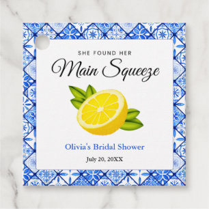 She Found Her Main Squeeze Lemon Bridal Shower Favour Tags