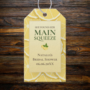 She Found Her Main Squeeze Lemon Bridal Shower  Gift Tags