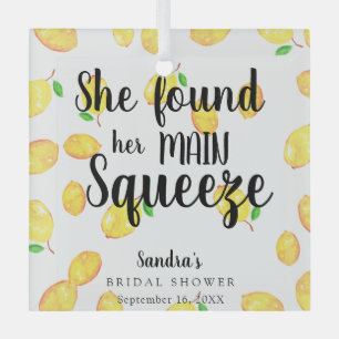 She Found Her Main Squeeze Lemon Bridal Shower  Glass Tree Decoration