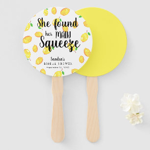 She Found Her Main Squeeze Lemon Bridal Shower  Hand Fan