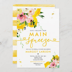 She Found Her Main Squeeze Lemon Bridal Shower Invitation
