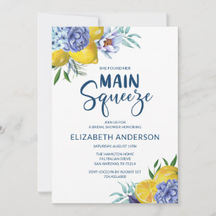 She Found Her Main Squeeze Lemon Bridal Shower Invitation