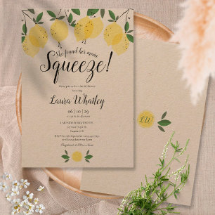 She Found Her Main Squeeze Lemon Bridal Shower Invitation