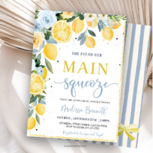 She Found Her Main Squeeze Lemon Bridal Shower  Invitation