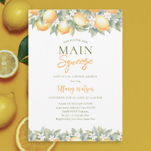 She Found Her Main Squeeze Lemon Bridal Shower Invitation