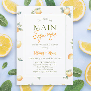 She Found Her Main Squeeze Lemon Bridal Shower Invitation