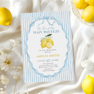 She Found Her Main Squeeze Lemon Bridal Shower Invitation