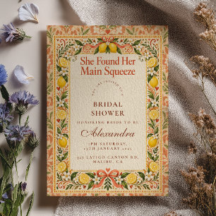 She Found Her Main Squeeze Lemon Bridal Shower Invitation
