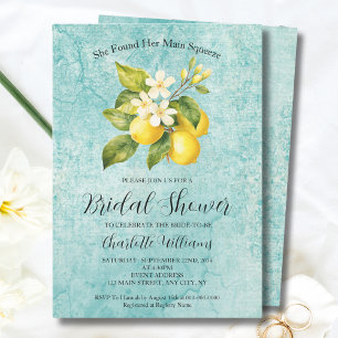 She Found Her Main Squeeze Lemon Bridal Shower Invitation