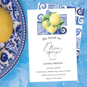 She Found Her Main Squeeze Lemon Bridal Shower Invitation