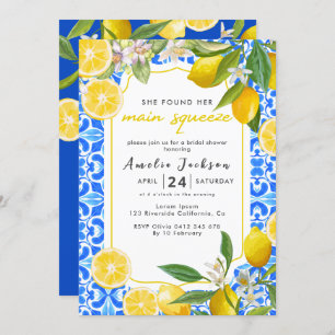 She Found Her Main Squeeze Lemon Bridal Shower Invitation