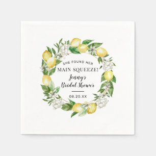 She Found Her Main Squeeze Lemon Bridal Shower Napkin