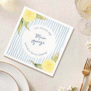 She Found Her Main Squeeze Lemon Bridal Shower Napkin