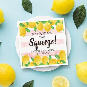 She Found Her Main Squeeze Lemon Bridal Shower Napkin