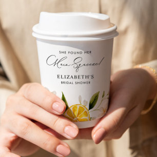 She Found Her Main Squeeze Lemon Bridal Shower Paper Cups