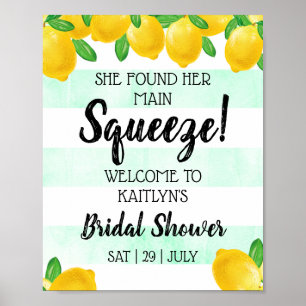 She Found Her Main Squeeze Lemon Bridal Shower Poster