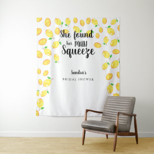 She Found Her Main Squeeze Lemon Bridal Shower Tapestry