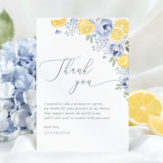 She Found Her Main Squeeze Lemon Bridal Shower Thank You Card (Creator Uploaded)