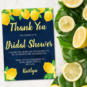 She Found Her Main Squeeze Lemon Bridal Shower Thank You Card