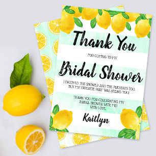 She Found Her Main Squeeze Lemon Bridal Shower Thank You Card