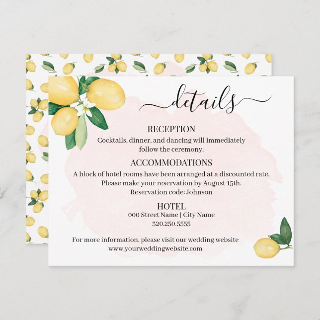 She found her main squeeze lemon enclosure card (Front/Back)