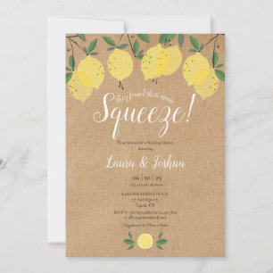 She Found Her Main Squeeze Lemon Wedding Shower Invitation