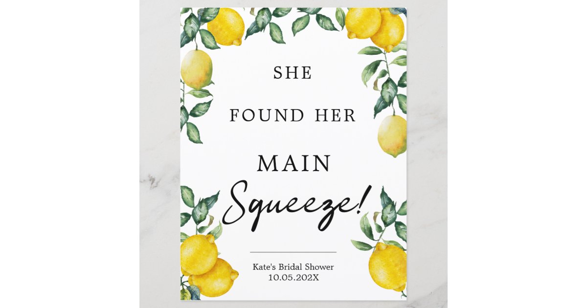 She found her main squeeze Lemons Bridal Shower | Zazzle
