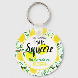 She Found Her Main Squeeze Lemons Bridal Shower Key Ring