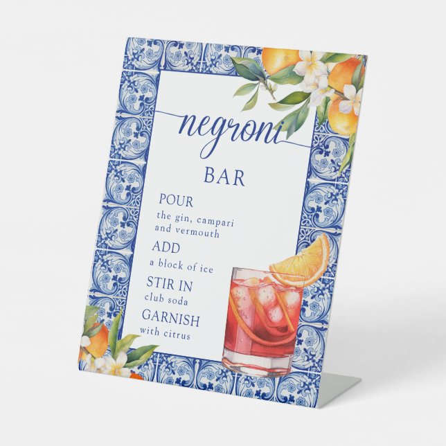 She Found Her Main Squeeze Negroni Bar Pedestal Sign (Front)