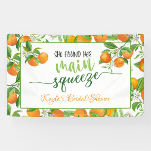 She Found Her Main Squeeze Orange Bridal Shower Banner
