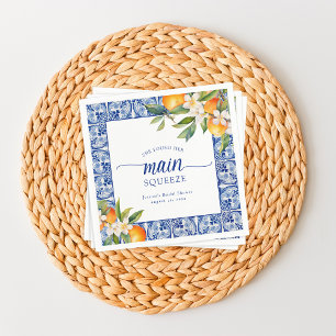 She Found Her Main Squeeze Oranges Bridal Shower Napkin
