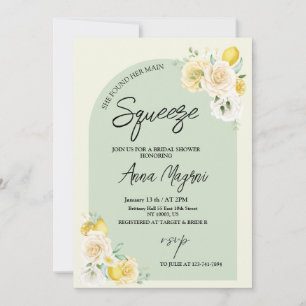 She Found Her Main Squeeze Roses Bridal Shower Invitation