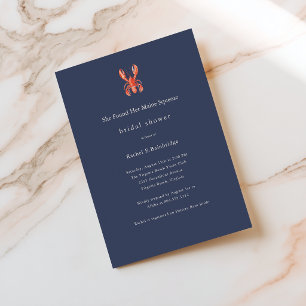 She Found Her Maine Squeeze Coastal Lobster Bridal Invitation
